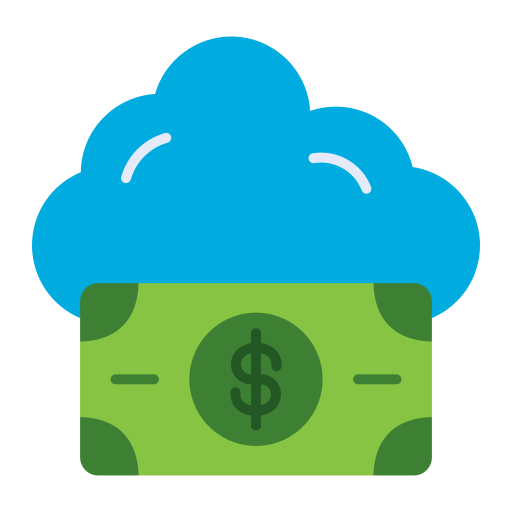 soldi nella nuvola Generic color fill icona
