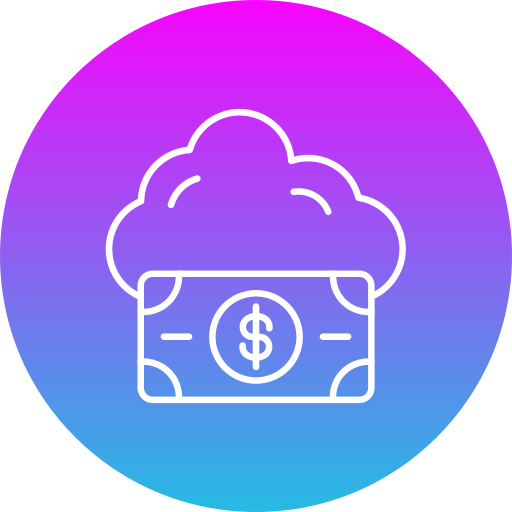 dinero en la nube Generic gradient fill icono