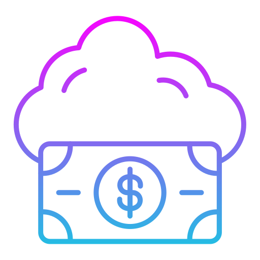 soldi nella nuvola Generic gradient outline icona