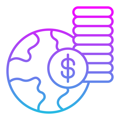 wereld financieel Generic gradient outline icoon