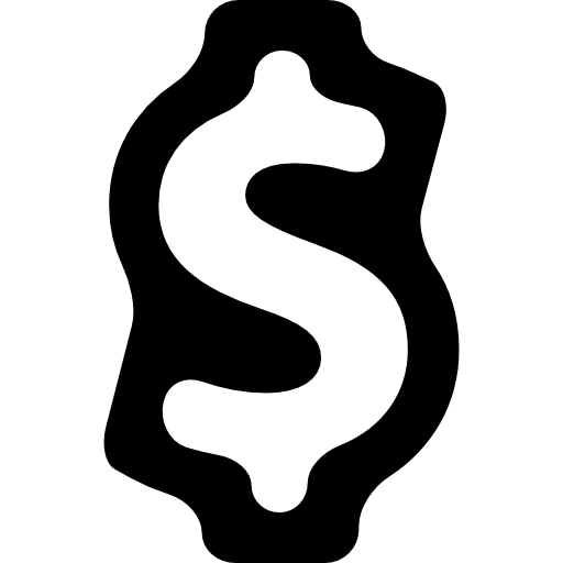 símbolo de dólar bruto  icono