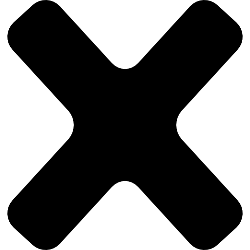 cruz preta arredondada  Ícone