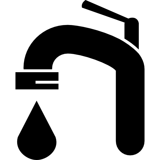 Water tap with drop  icon