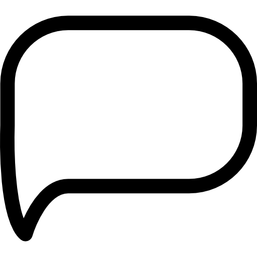 globo de discurso redondeado en blanco  icono