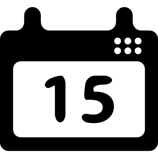día quince del calendario  icono