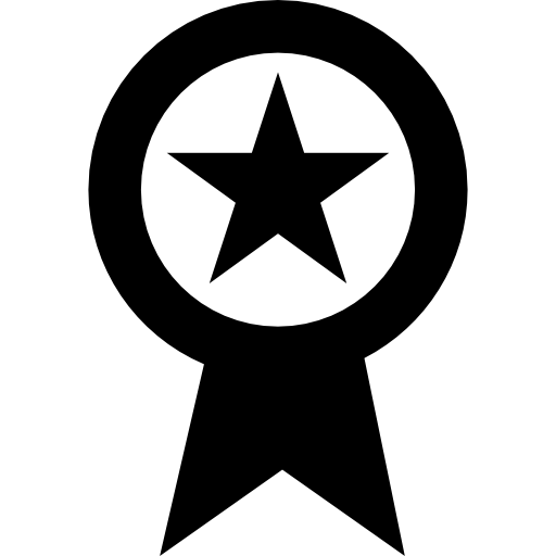 badge met ster Basic Straight Filled icoon