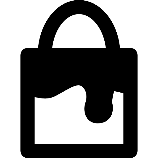 Padlock with paint drop  icon