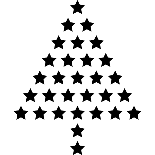 Árvore de natal feita de estrelas  Ícone