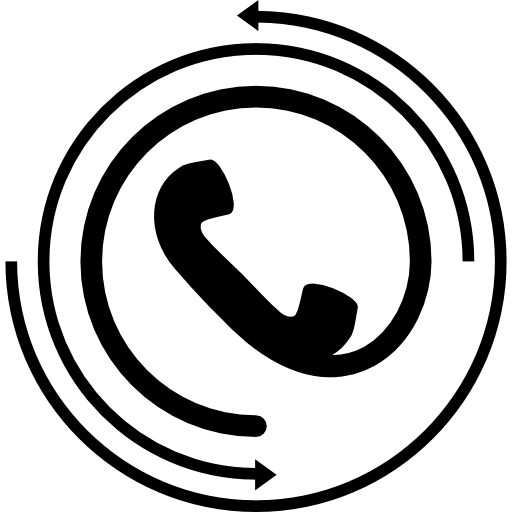 円形の矢印が付いた受話器  icon