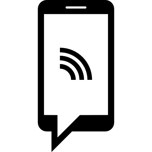 chat telefónico con señal wifi  icono