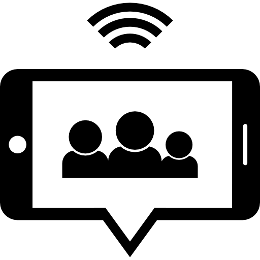 chat di gruppo su smartphone  icona