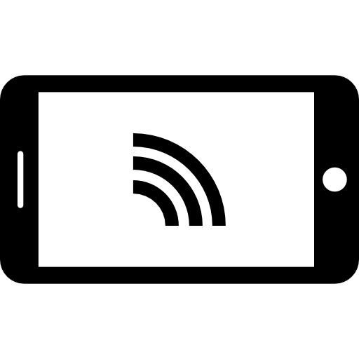 horizontales smartphone mit wlan-verbindung  icon