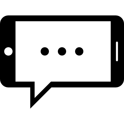 chat horizontal con smartphone  icono