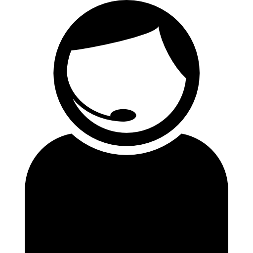 Person of a call center in communication with headphones  icon