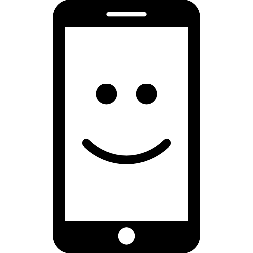 smartphone com um sorriso  Ícone