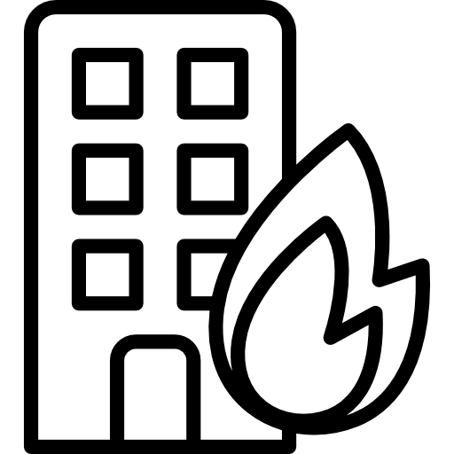 płonący budynek Special Lineal ikona