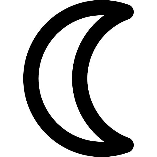 Half moon Basic Rounded Lineal icon