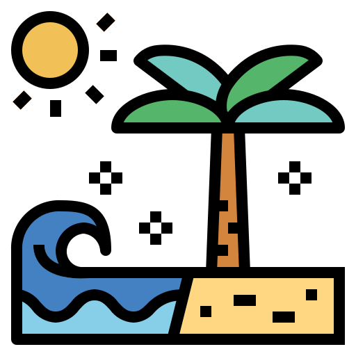 Playa Smalllikeart Lineal Color icono