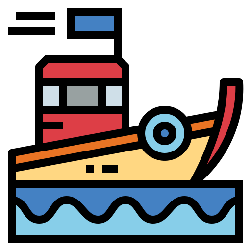 Boat Smalllikeart Lineal Color icon
