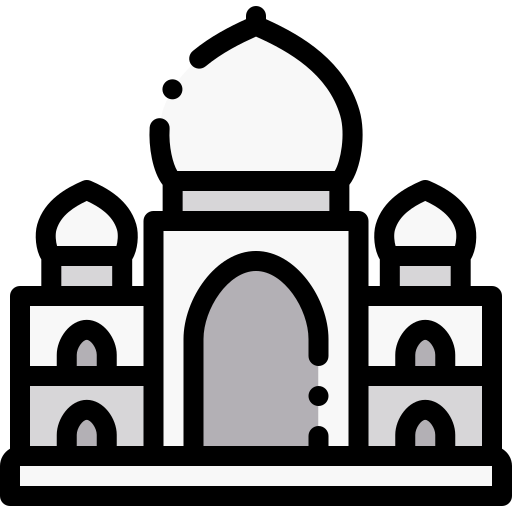 Taj Mahal Detailed Rounded Lineal color icono