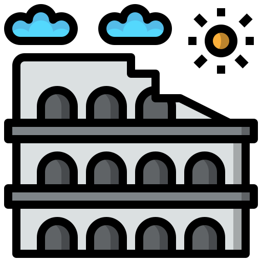 Coliseo Surang Lineal Color icono