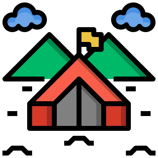 キャンプ Surang Lineal Color icon
