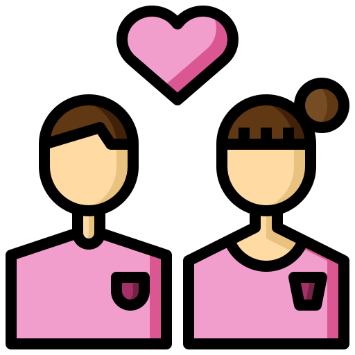 Couple Surang Lineal Color icon