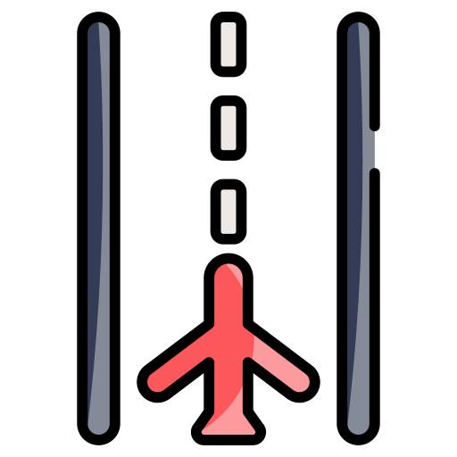 start- en landingsbaan van de luchthaven Generic color lineal-color icoon