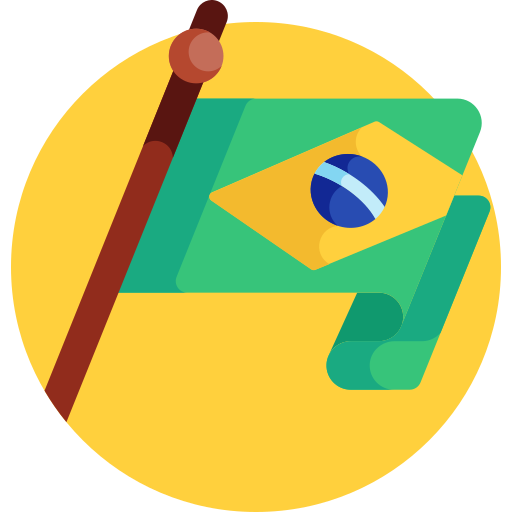 Флаг Бразилии Detailed Flat Circular Flat иконка