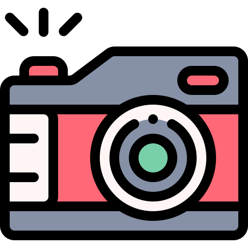 카메라 Detailed Rounded Lineal color icon
