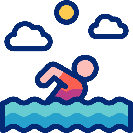 zwemmen Basic Accent Lineal Color icoon