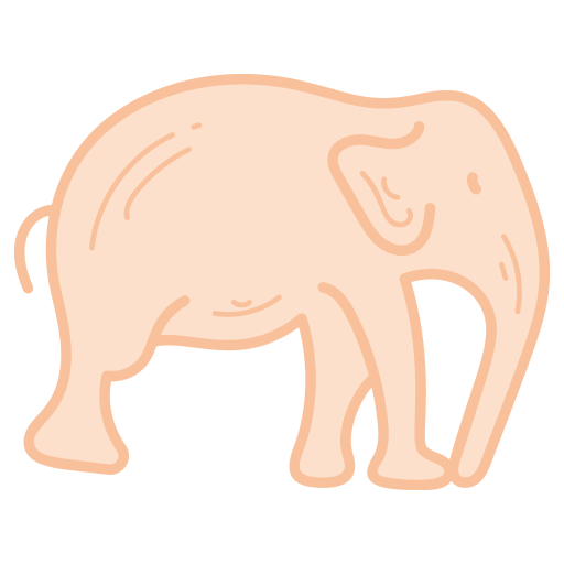 olifant Generic color hand-drawn icoon
