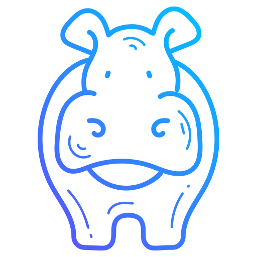 nijlpaard Generic gradient outline icoon