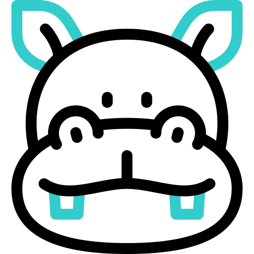 nijlpaard Basic Accent Outline icoon