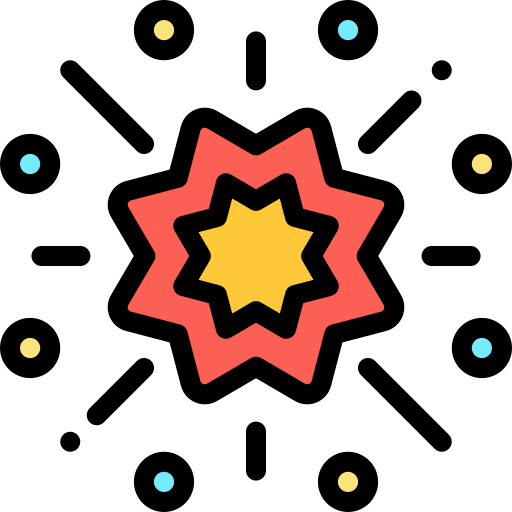 fajerwerki Detailed Rounded Lineal color ikona