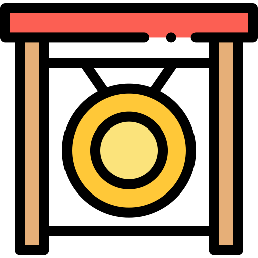 Gong Detailed Rounded Lineal color icon