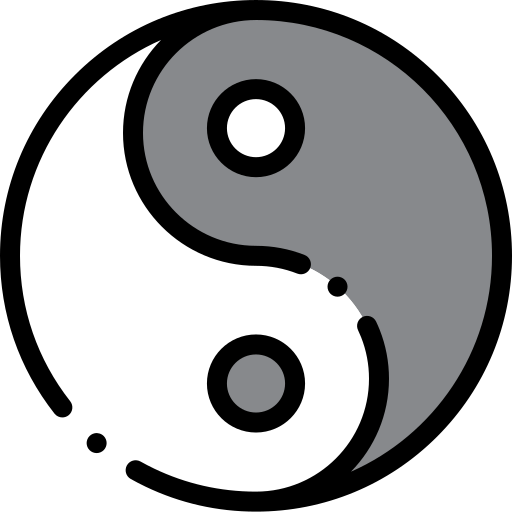 Yin yang Detailed Rounded Lineal color icono