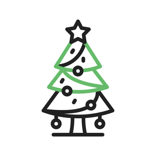 Рождественская елка Generic color outline иконка