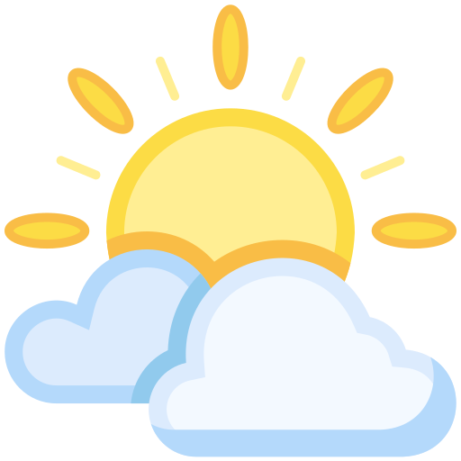 太陽と雲 Generic color fill icon