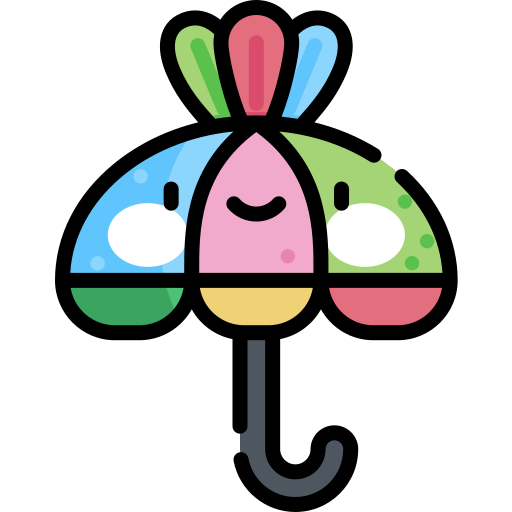 parasol Kawaii Lineal color ikona