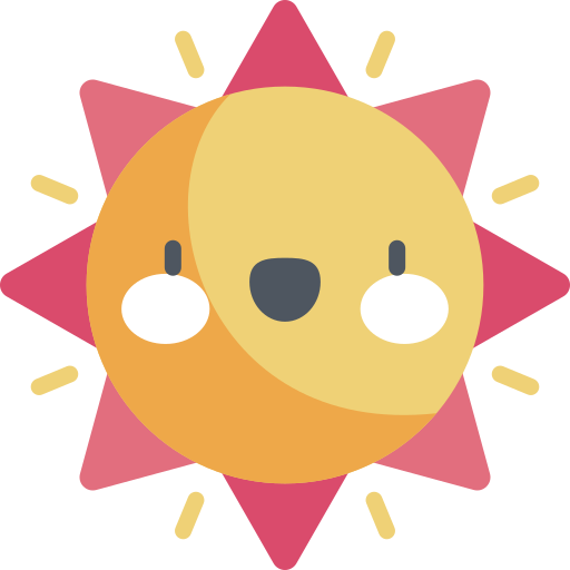 태양 Kawaii Flat icon