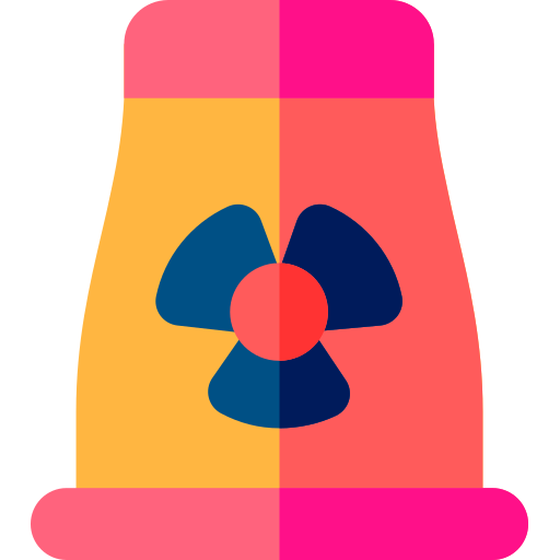 centrale nucleare Basic Rounded Flat icona