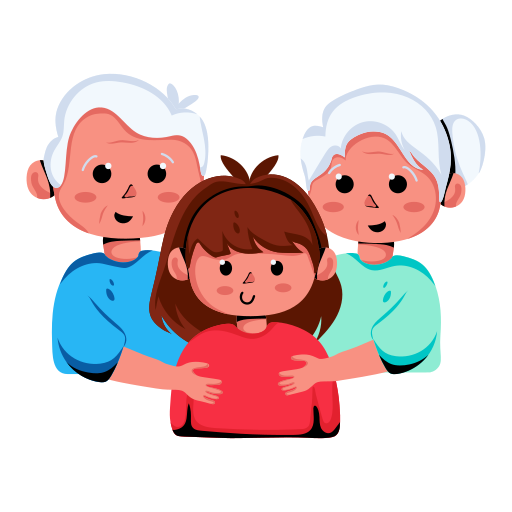 Бабушка и дедушка Generic Sticker Color Fill иконка