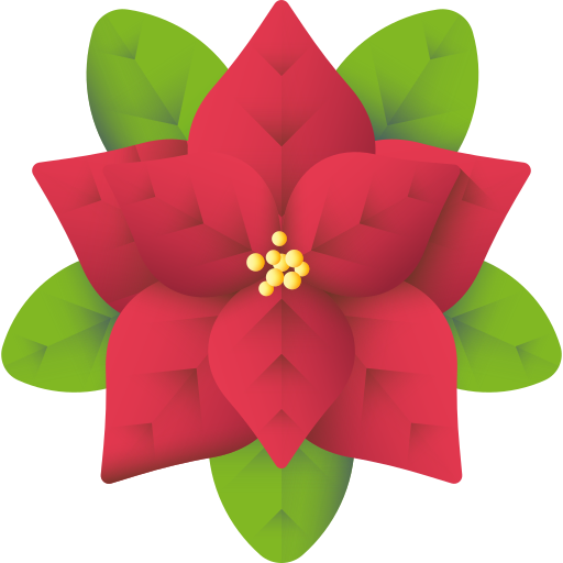 Poinsettia 3D Color icon