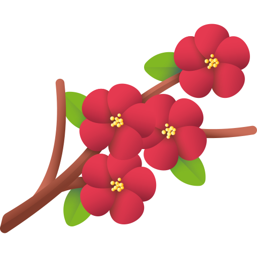 coing en fleurs 3D Color Icône