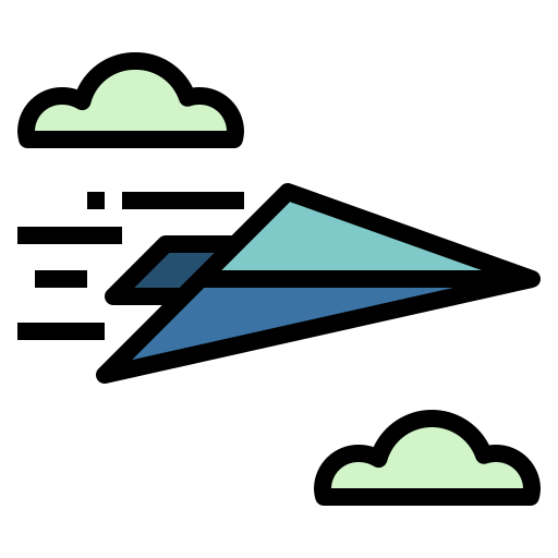 Paper plane Smalllikeart Lineal Color icon