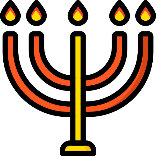 Menorah Basic Miscellany Lineal Color icono