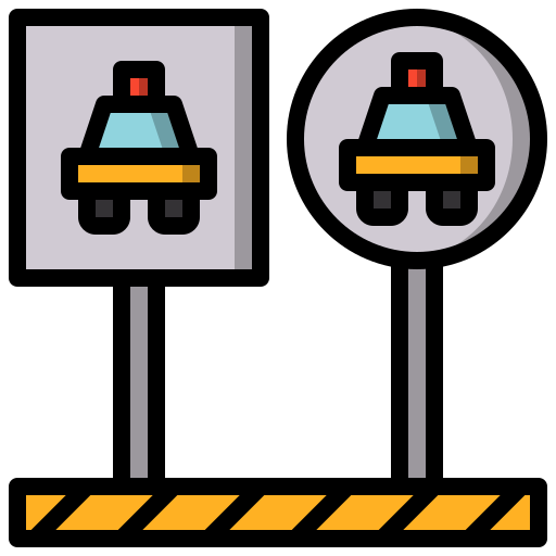 fermata taxi Surang Lineal Color icona