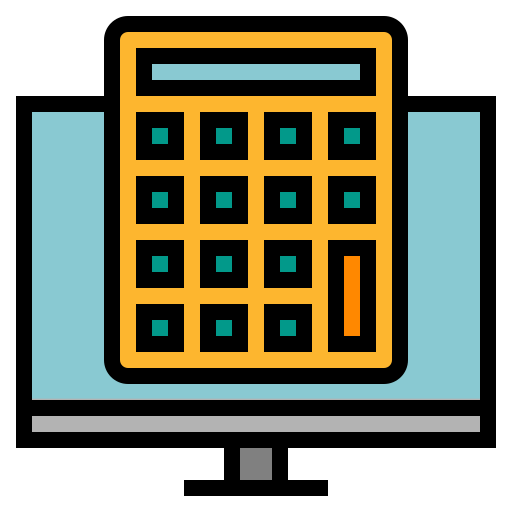 kalkulator mynamepong Lineal Color ikona