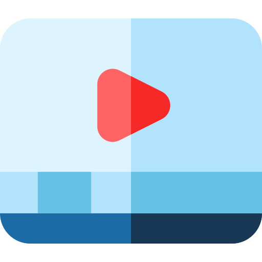 Reproductor de video Basic Rounded Flat icono